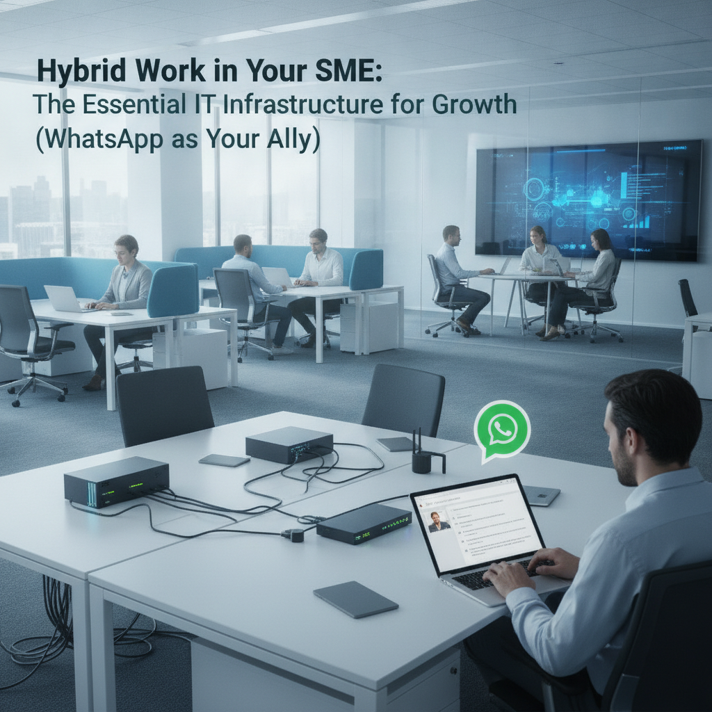 Trabalho Híbrido na Sua PME: A Infraestrutura de TI Essencial para Crescer (e o WhatsApp como Seu Aliado)